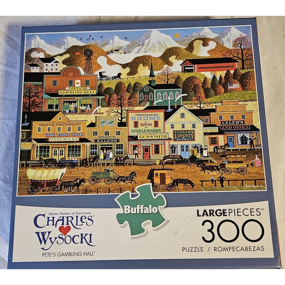 Buffalo Games Charles Wysocki Pete's Gambling Hall 300 Large Piece Puzzle...